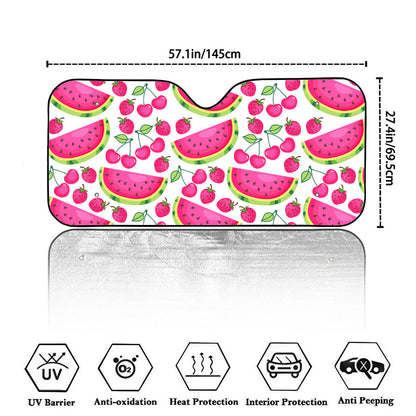 Cute Berry Watermelon Pattern Print Car Windshield Sun Shade