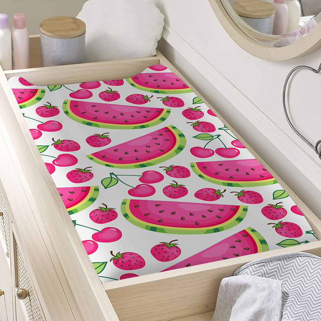 Cute Berry Watermelon Pattern Print Changing Pad Cover