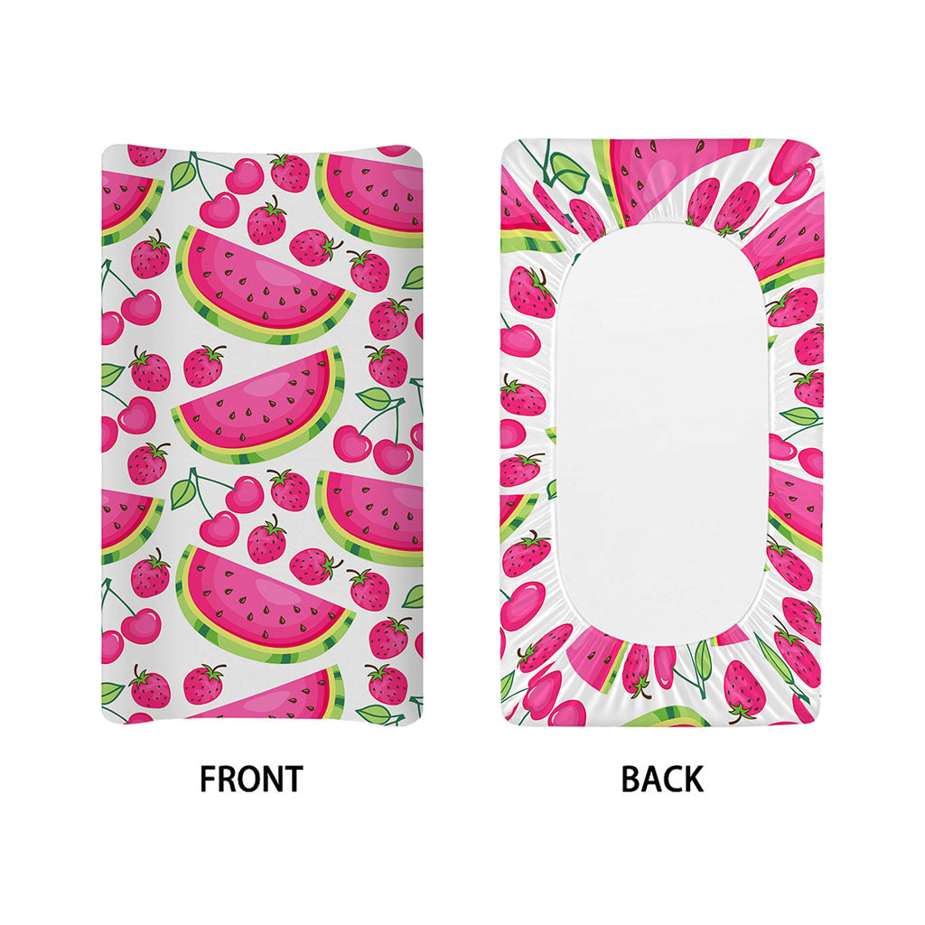 Cute Berry Watermelon Pattern Print Changing Pad Cover