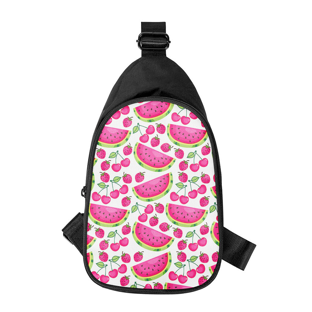 Cute Berry Watermelon Pattern Print Chest Bag