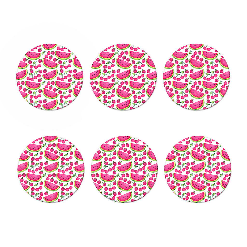 Cute Berry Watermelon Pattern Print Coaster Set