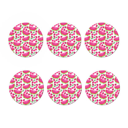 Cute Berry Watermelon Pattern Print Coaster Set