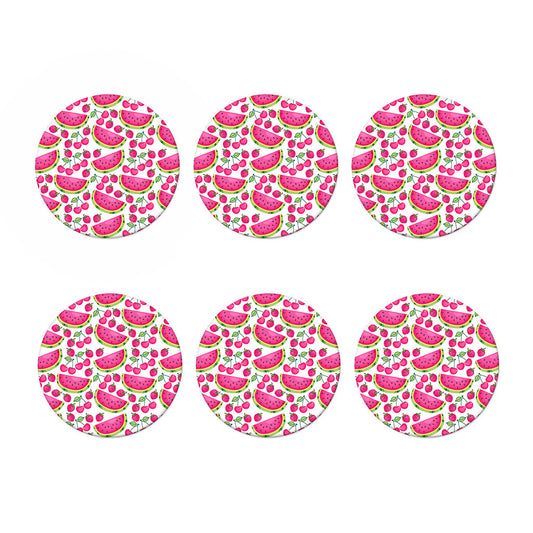 Cute Berry Watermelon Pattern Print Coaster Set