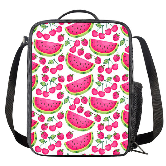 Cute Berry Watermelon Pattern Print Crossbody Lunch Bag