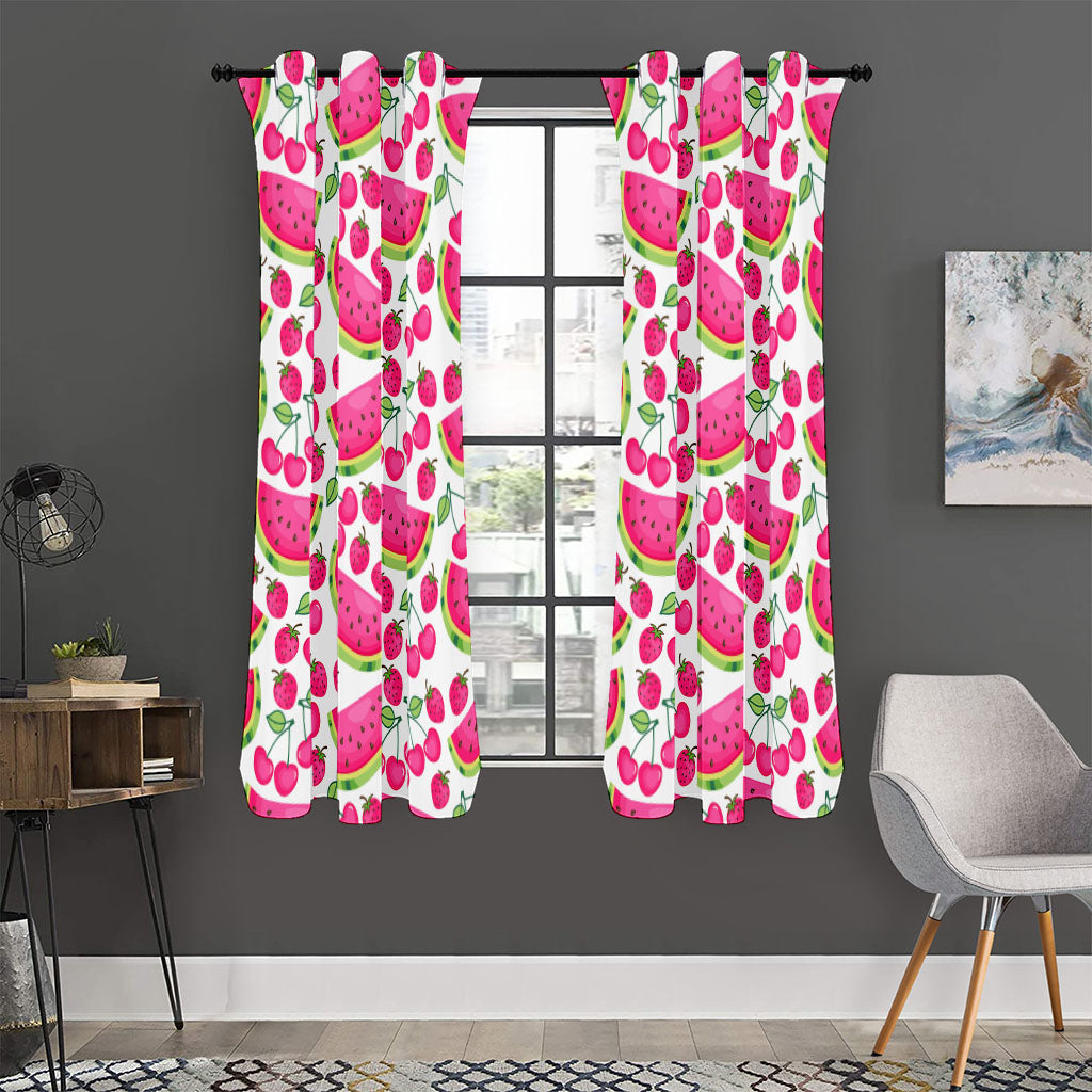 Cute Berry Watermelon Pattern Print Curtain