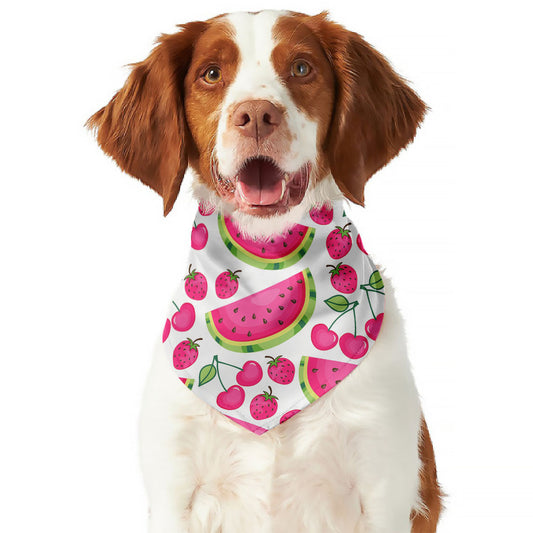 Cute Berry Watermelon Pattern Print Dog Bandana