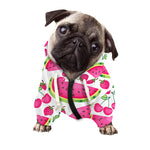 Cute Berry Watermelon Pattern Print Dog Zip Up Hoodie