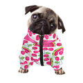 Cute Berry Watermelon Pattern Print Dog Zip Up Jacket