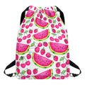 Cute Berry Watermelon Pattern Print Drawstring Backpack