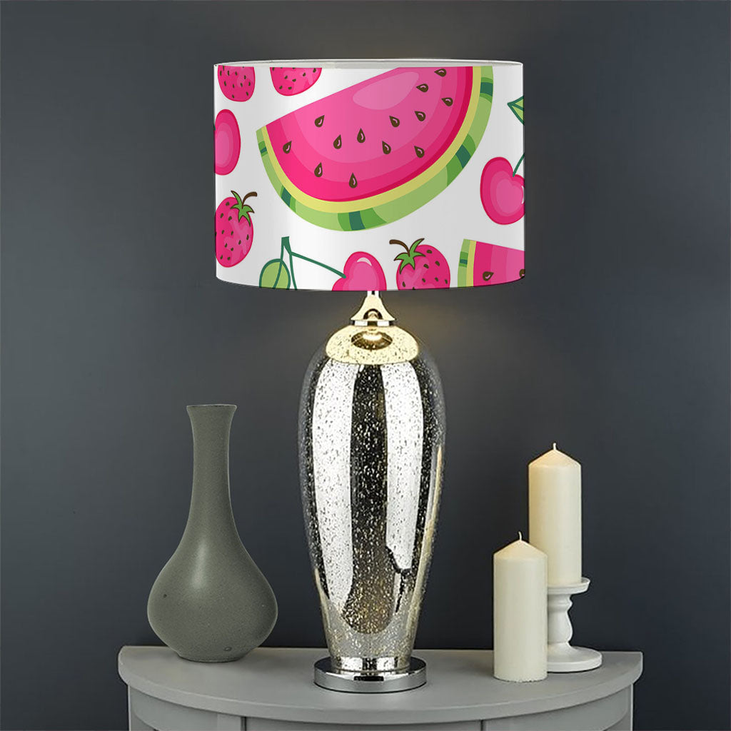 Cute Berry Watermelon Pattern Print Drum Lamp Shade
