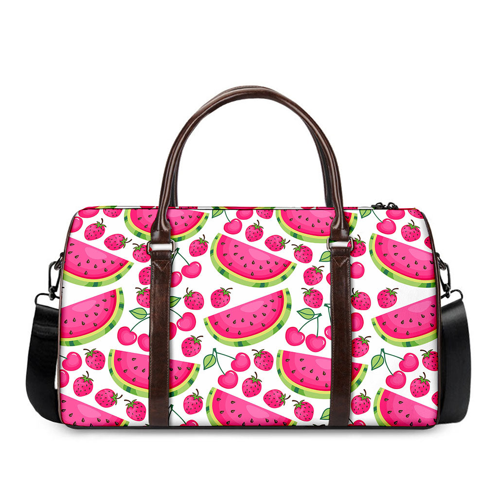 Cute Berry Watermelon Pattern Print Duffle Bag