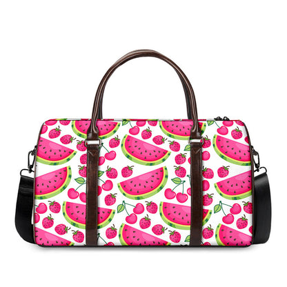 Cute Berry Watermelon Pattern Print Duffle Bag