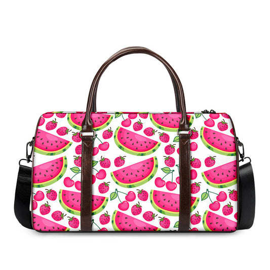 Cute Berry Watermelon Pattern Print Duffle Bag