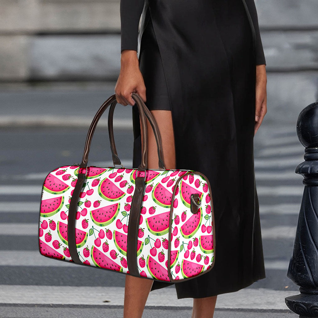 Cute Berry Watermelon Pattern Print Duffle Bag