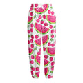 Cute Berry Watermelon Pattern Print Fleece Lined Knit Pants