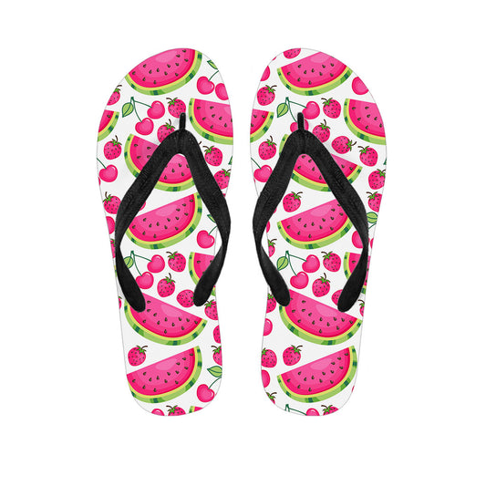Cute Berry Watermelon Pattern Print Flip Flops