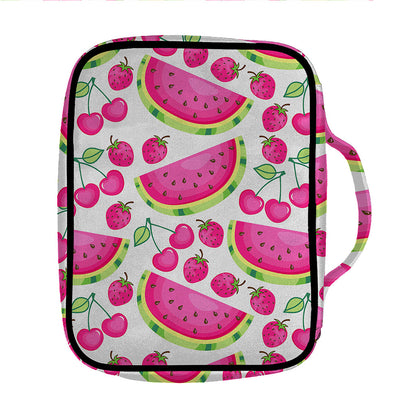 Cute Berry Watermelon Pattern Print Front Pocket Bible Bag