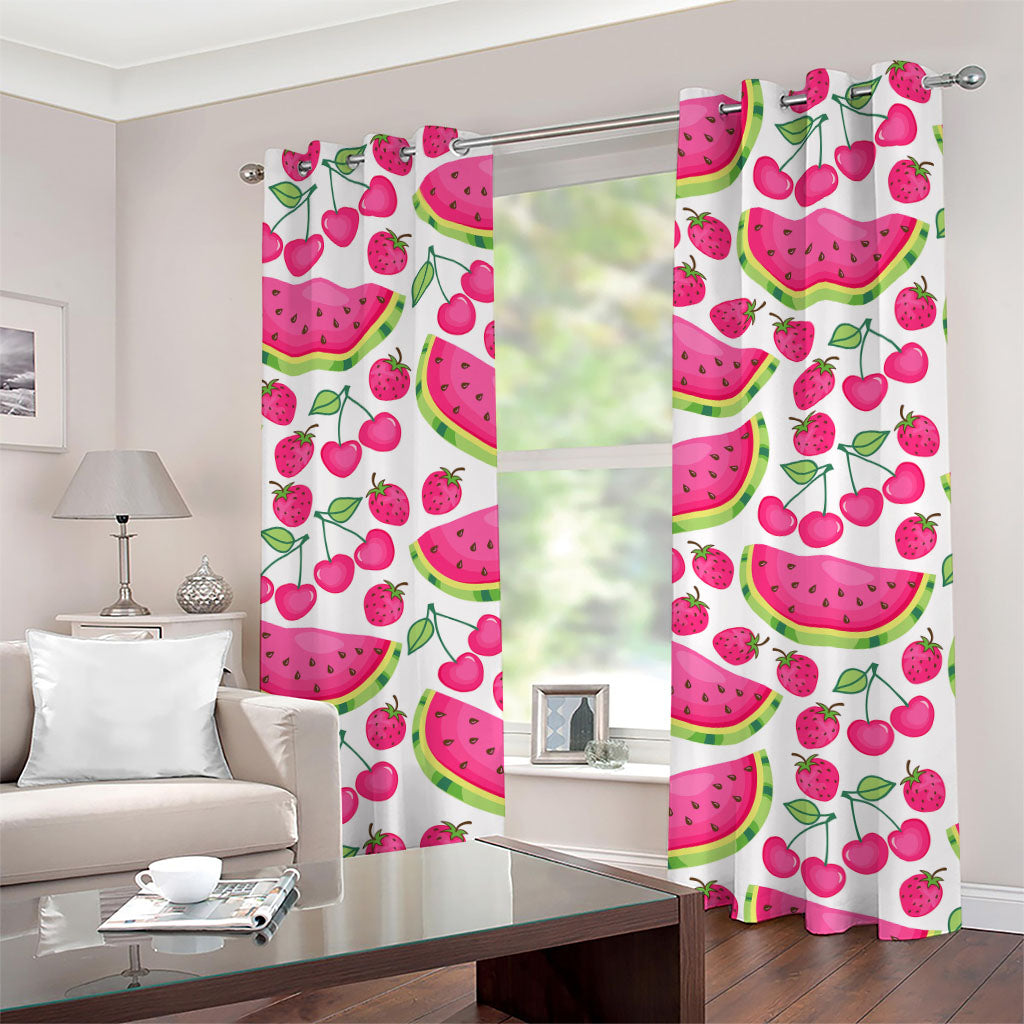 Cute Berry Watermelon Pattern Print Grommet Curtains