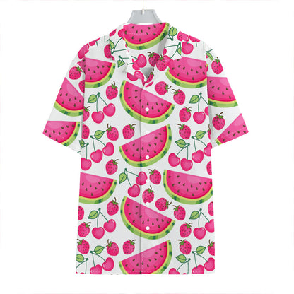 Cute Berry Watermelon Pattern Print Hawaiian Shirt
