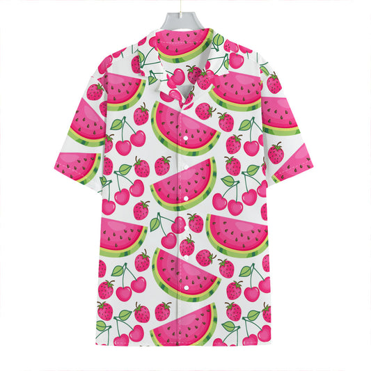 Cute Berry Watermelon Pattern Print Hawaiian Shirt