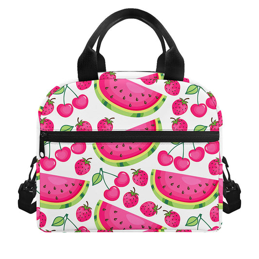 Cute Berry Watermelon Pattern Print Insulated Lunch Bag