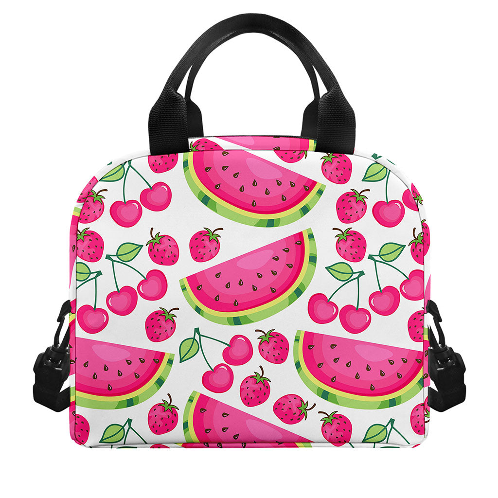 Cute Berry Watermelon Pattern Print Insulated Lunch Bag