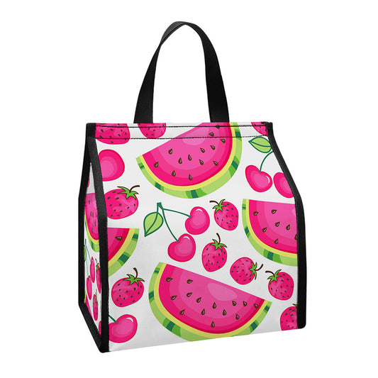 Cute Berry Watermelon Pattern Print Insulated Lunch Tote