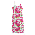 Cute Berry Watermelon Pattern Print Jersey Midi Cami Dress