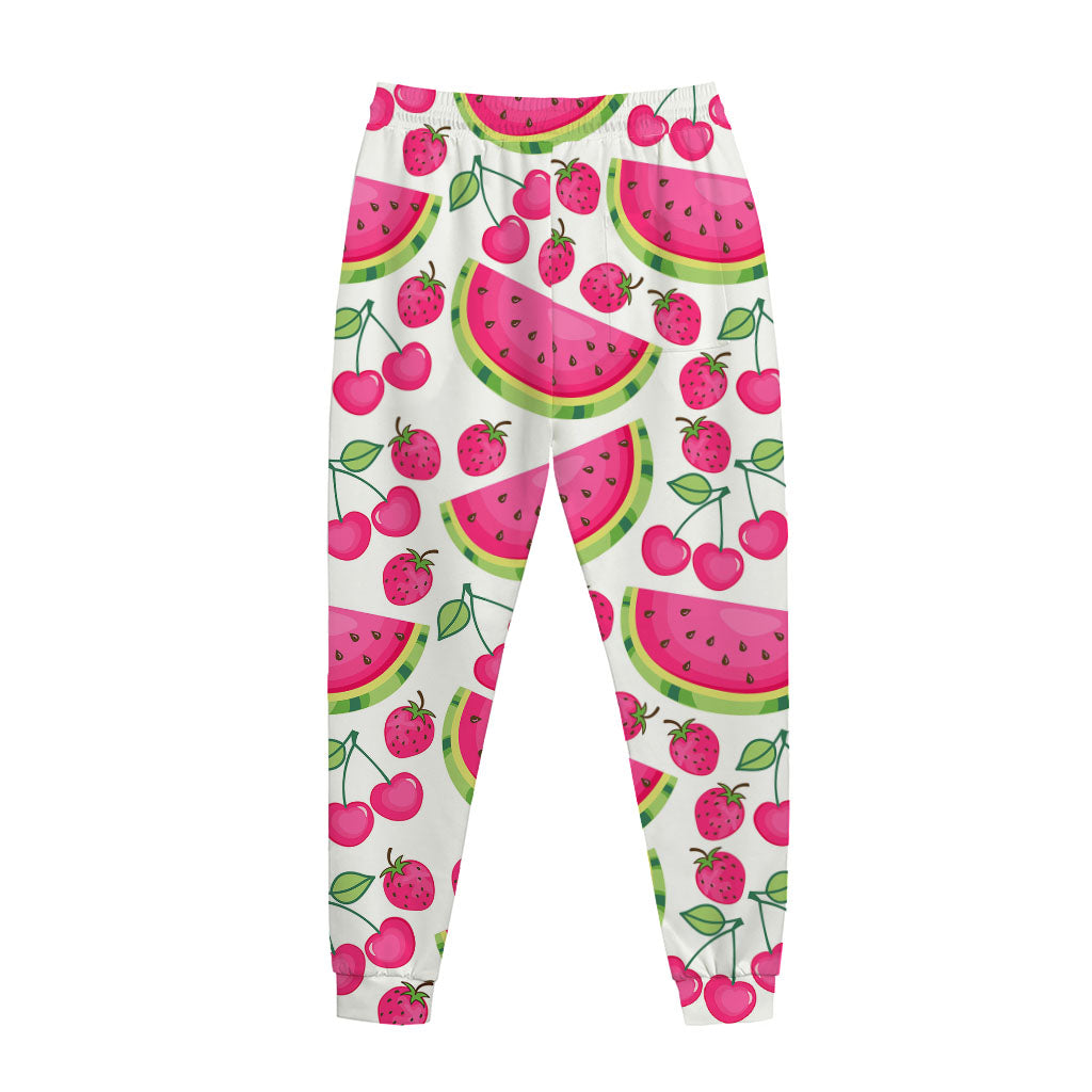 Cute Berry Watermelon Pattern Print Jogger Pants