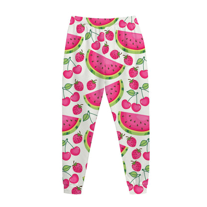 Cute Berry Watermelon Pattern Print Jogger Pants