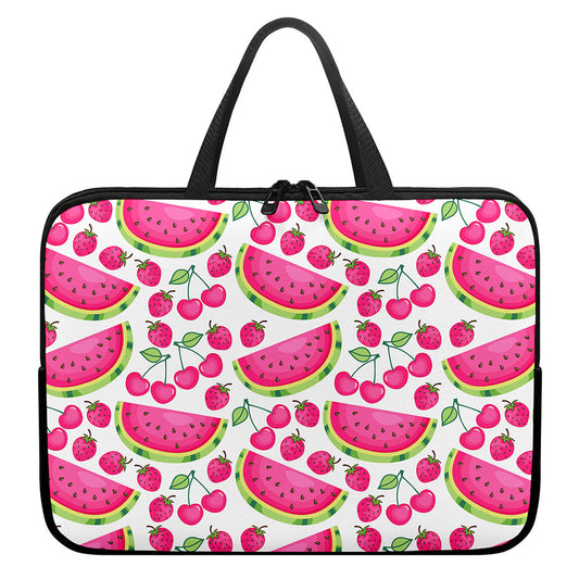 Cute Berry Watermelon Pattern Print Laptop Sleeve With Handle