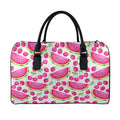 Cute Berry Watermelon Pattern Print Leather Duffel Bag