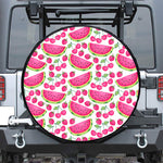 Cute Berry Watermelon Pattern Print Leather Spare Tire Cover