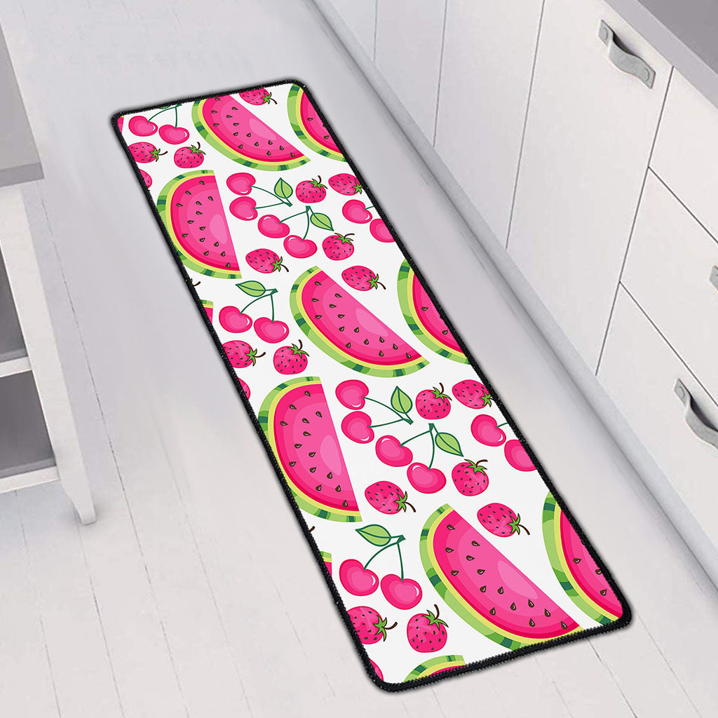 Cute Berry Watermelon Pattern Print Long Kitchen Mat