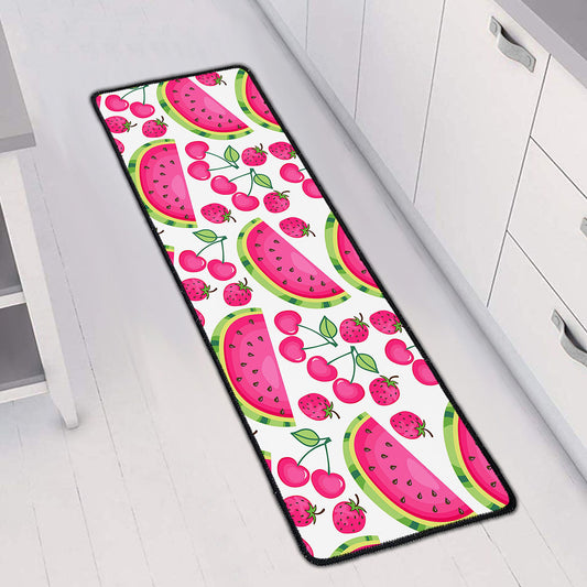 Cute Berry Watermelon Pattern Print Long Kitchen Mat