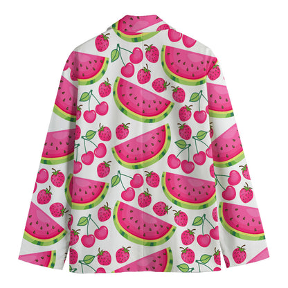 Cute Berry Watermelon Pattern Print Men's Blazer