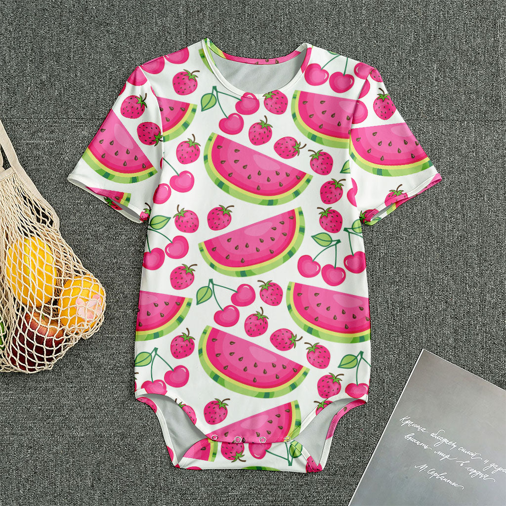 Cute Berry Watermelon Pattern Print Men's Bodysuit