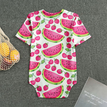 Cute Berry Watermelon Pattern Print Men's Bodysuit
