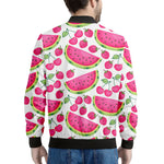 Cute Berry Watermelon Pattern Print Men's Bomber Jacket