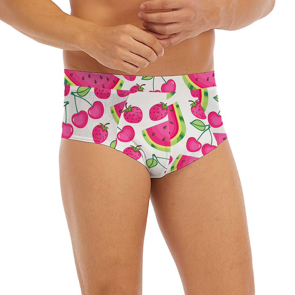 Cute Berry Watermelon Pattern Print Men's Briefs