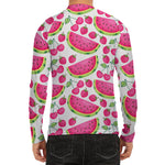 Cute Berry Watermelon Pattern Print Men's Long Sleeve Rash Guard