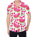 Cute Berry Watermelon Pattern Print Men's Shirt