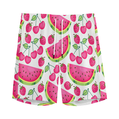 Cute Berry Watermelon Pattern Print Men's Sports Shorts
