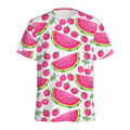 Cute Berry Watermelon Pattern Print Men's Athletic T-Shirt
