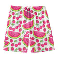 Cute Berry Watermelon Pattern Print Men's Swim Trunks
