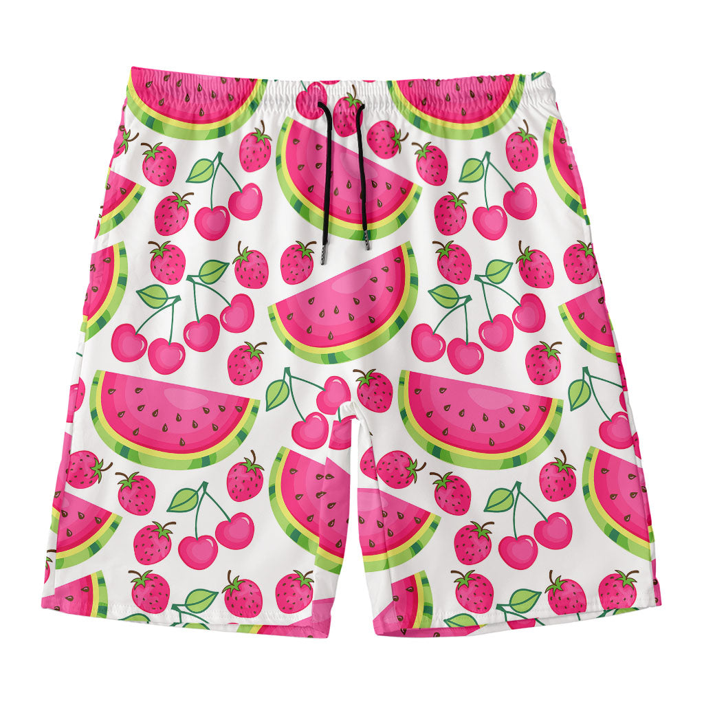 Cute Berry Watermelon Pattern Print Men's Swim Trunks