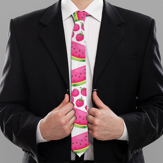 Cute Berry Watermelon Pattern Print Necktie