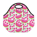 Cute Berry Watermelon Pattern Print Neoprene Lunch Bag