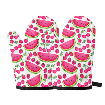 Cute Berry Watermelon Pattern Print Oven Mitts