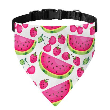 Cute Berry Watermelon Pattern Print Over The Collar Dog Bandana